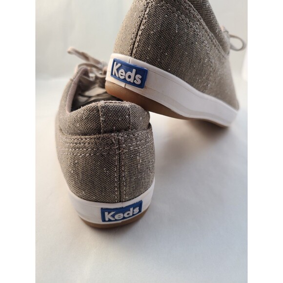 Keds Center II Sneakers 6.5 Walnut Cotton Slub Dream Foam Casual Lace-Up Shoe - Picture 2 of 7